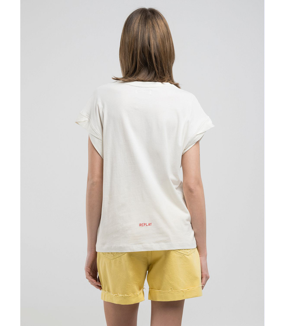 オーバーフィットコットンジャージーレタリングプリントTシャツ 詳細画像 バターホワイト 3